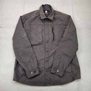 Duluth Alaskan Hardgear Stone Run Overshirt Men L Gray Snap Shacket Standard Fit